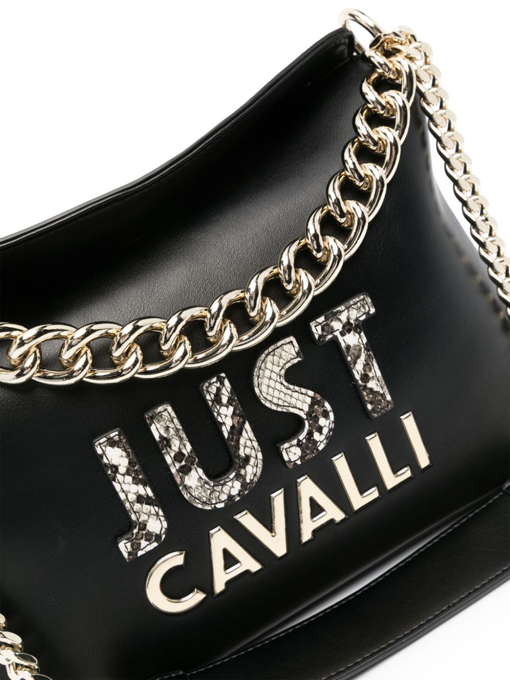 Just Cavalli Shopper met logo Zwart