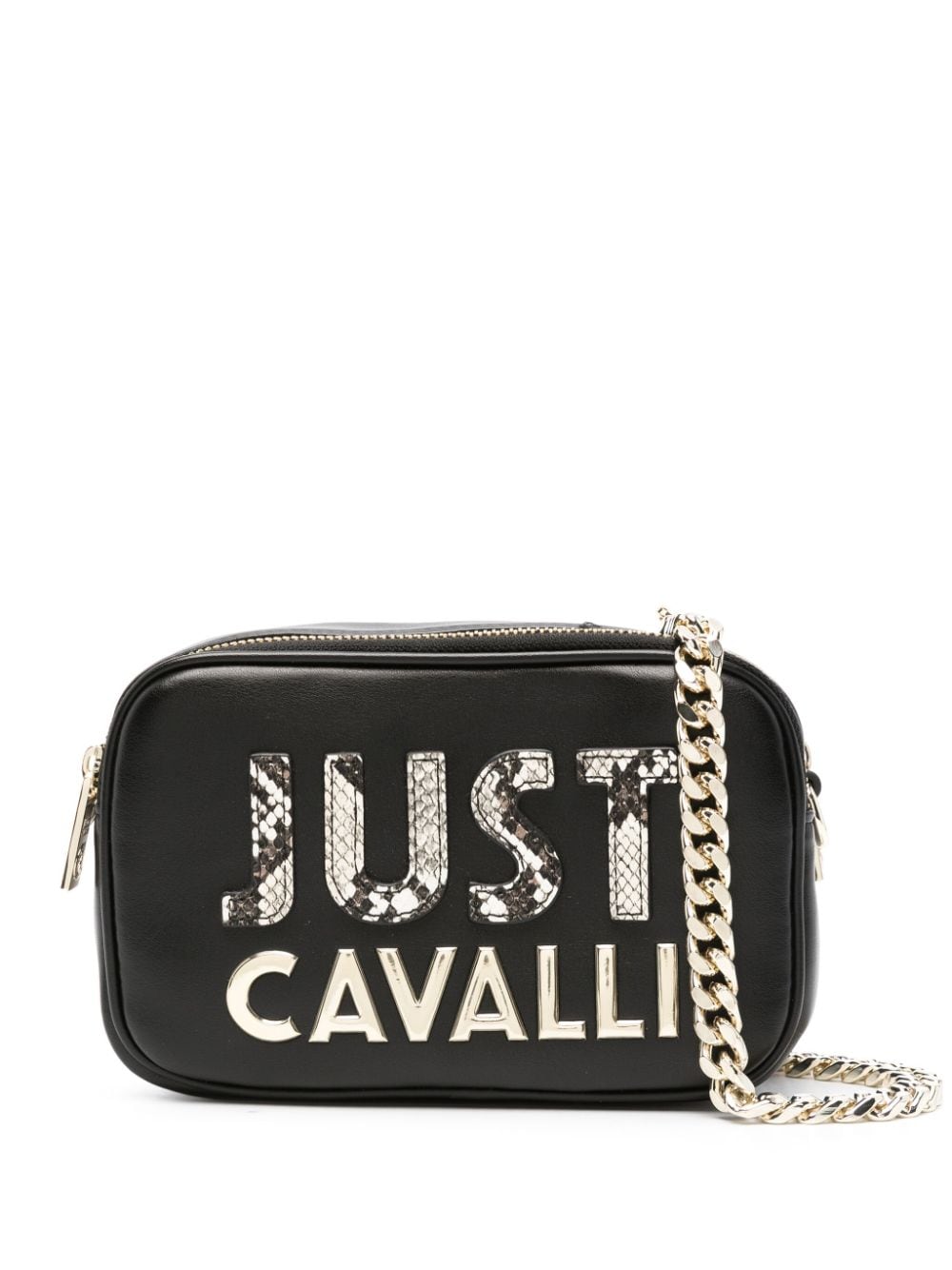 Just Cavalli Logo-lettering Cross Body Bag In Black