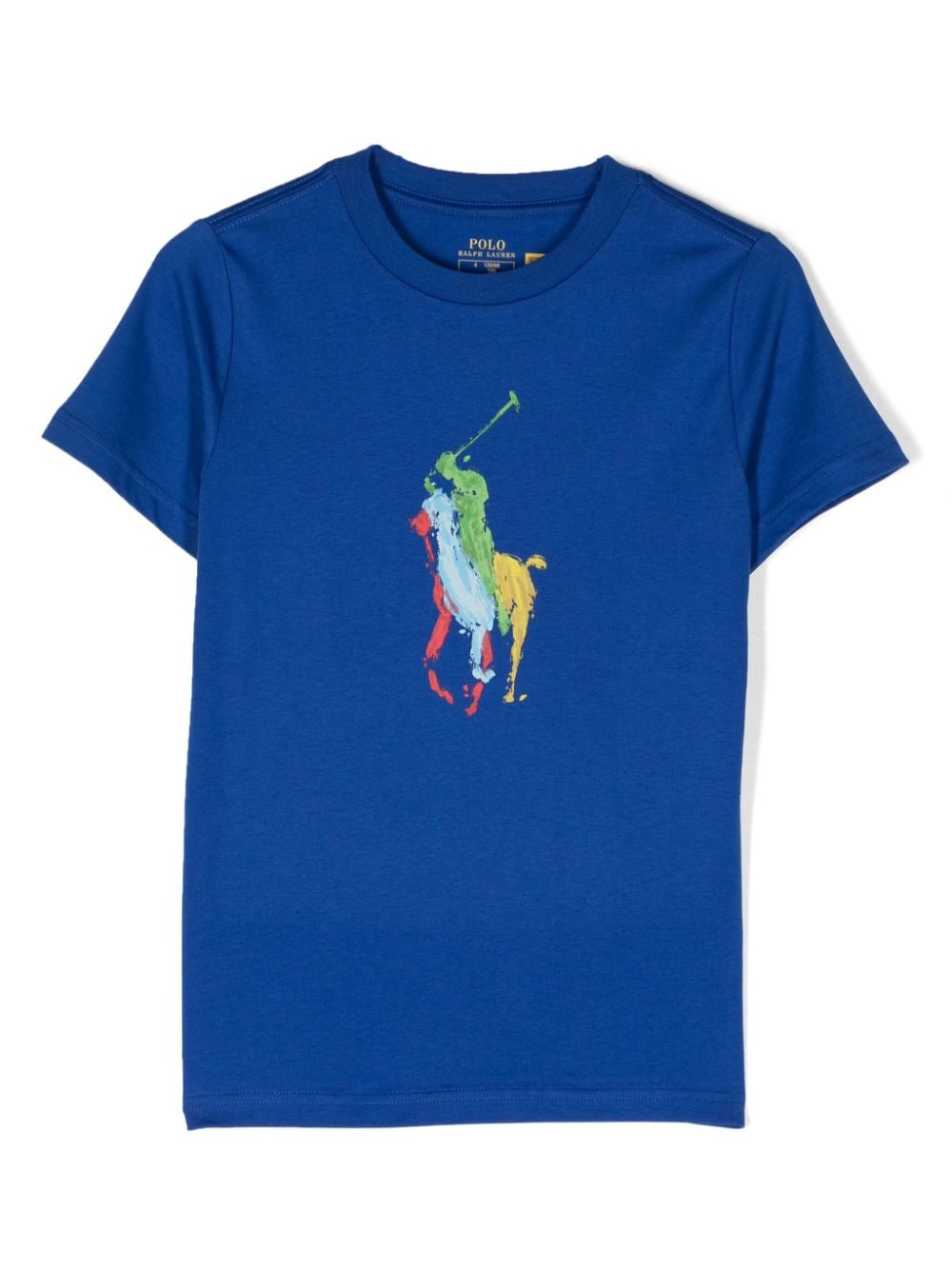 Ralph Lauren Kids' Big Pony Cotton T-shirt In Blue