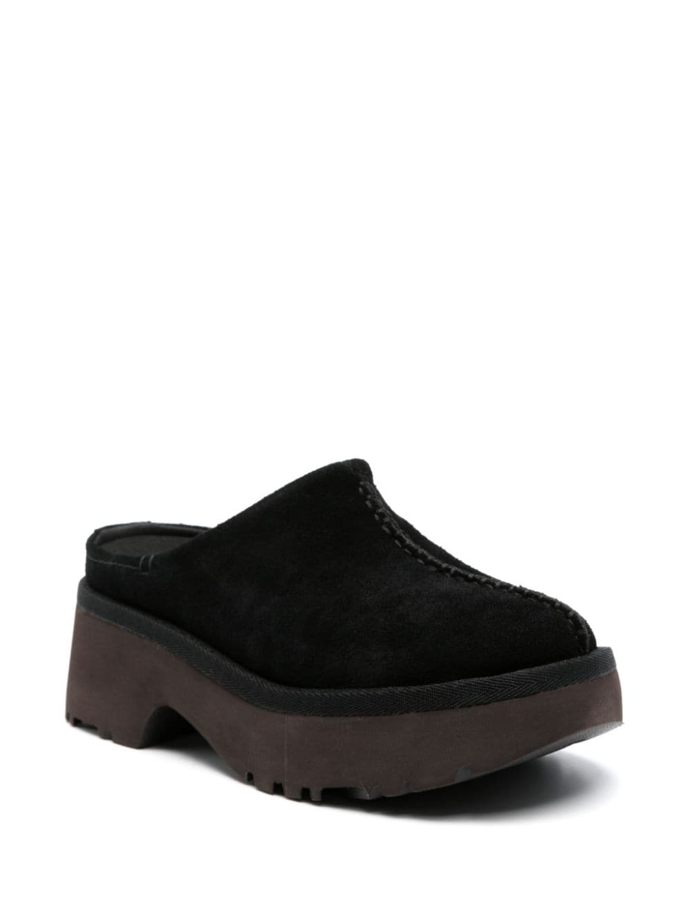 UGG New Heights 50mm suède klompen - BLK BLACK