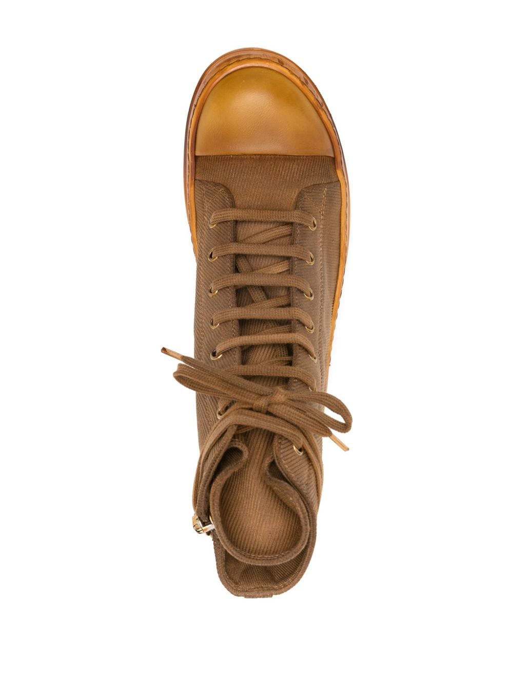 Shop Rick Owens Drkshdw High-top Canvas Sneakers In Brown