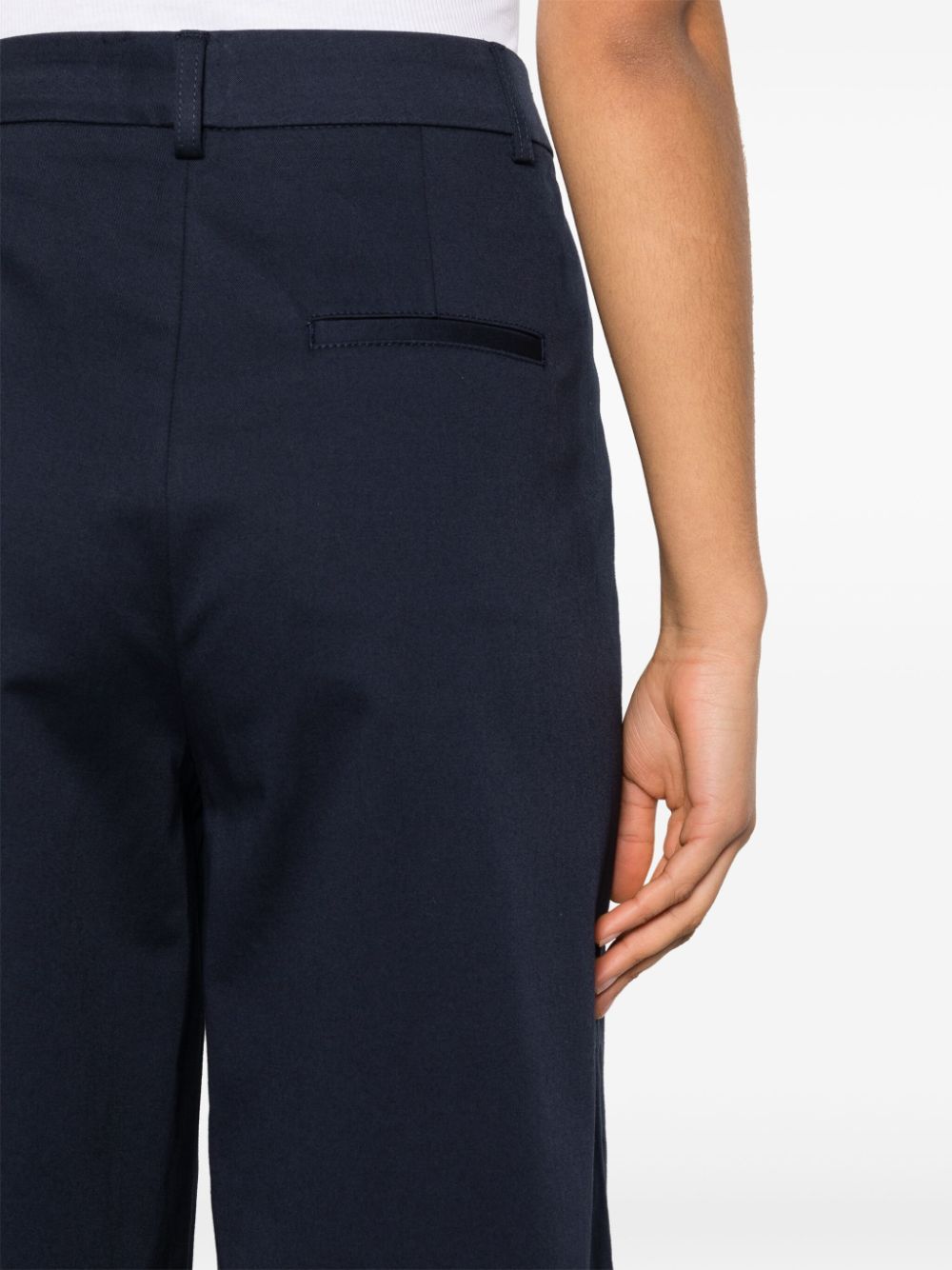 Shop Closed Pleat-detail Cropped Trousers In Blue