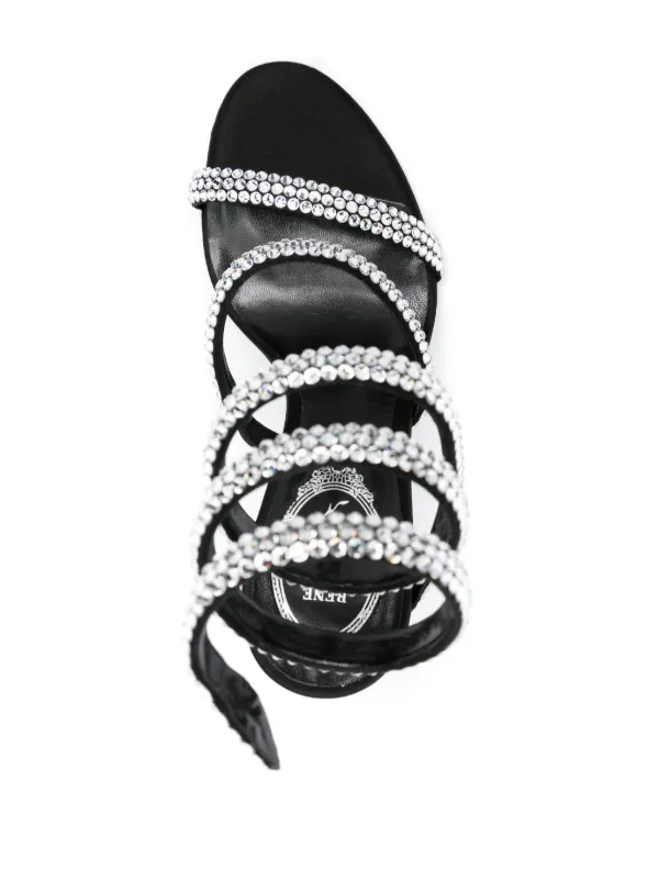 サンダル・ミュール Rene Caovilla 'Cleo' sandals Jeweled CHANDELIER BLACK SANDAL WITH PEARLS 105 | Rene Caovilla®