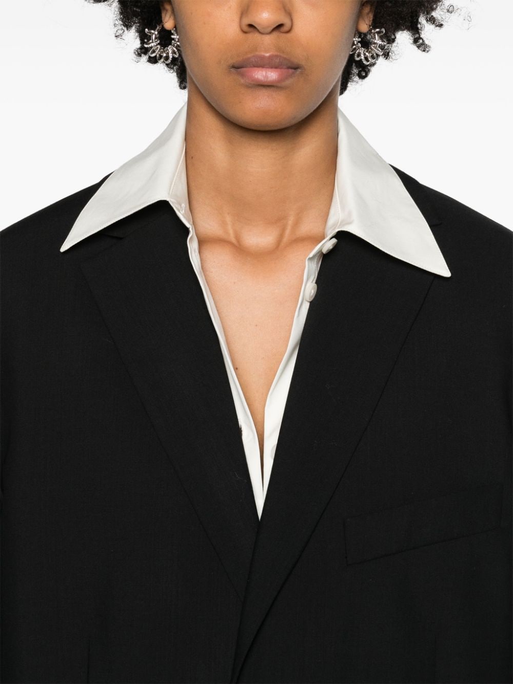 Shop Gauchère Belted Wool Blazer In Black