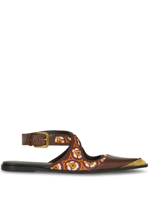 ETRO floral-print buckled ballerina shoes