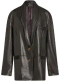 ETRO suede-trim leather jacket - Black