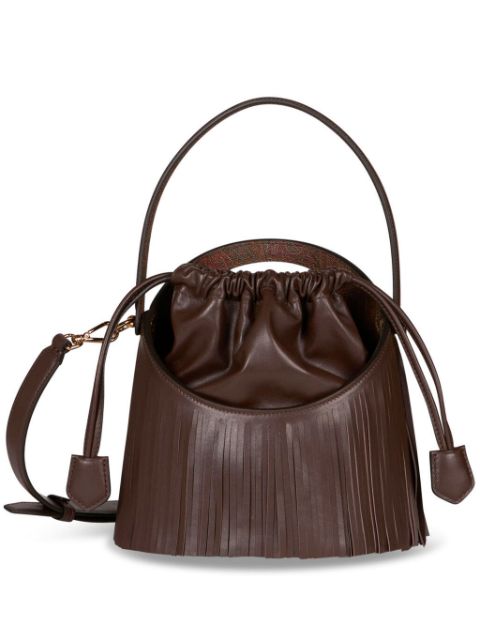 ETRO medium Saturno fringed bucket bag