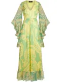ETRO graphic-print silk dress - Green