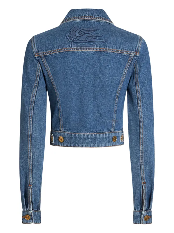 ETRO Pegaso-embroidered Denim Jacket | Blue | FARFETCH