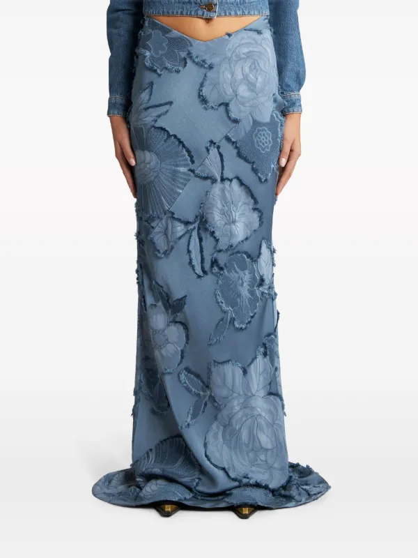 ETRO floral-jacquard Maxi Skirt | Blue | FARFETCH
