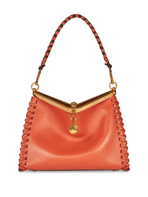 ETRO Medium Vela Leather Shoulder Bag | Orange | FARFETCH