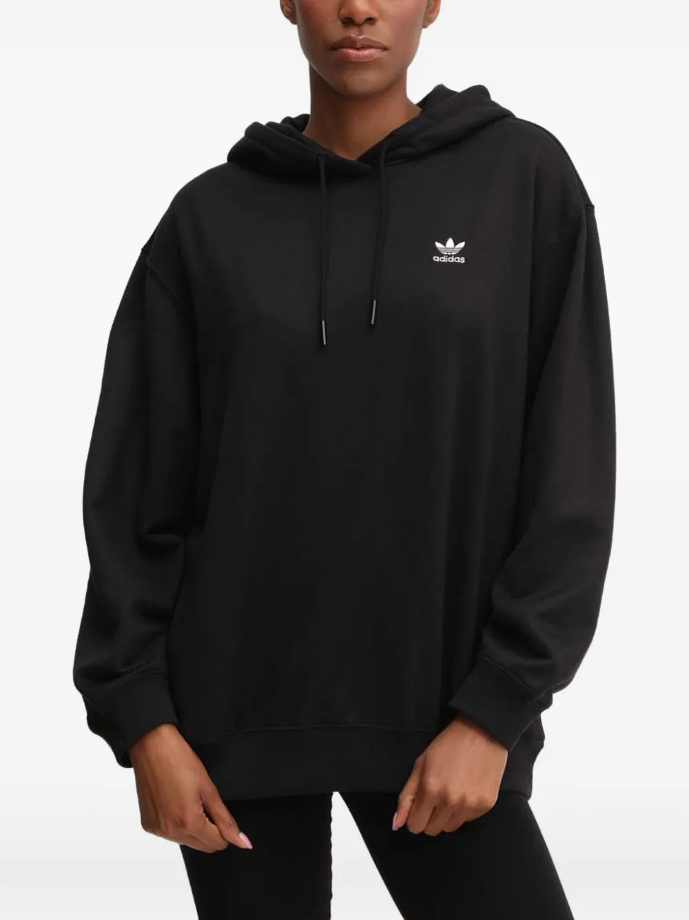 adidas logo-embroidered hoodie | Black | Image 1