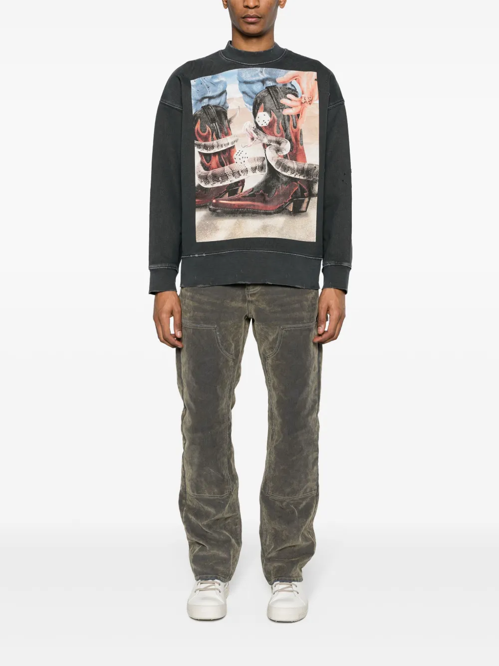 Palm Angels Dice Game cotton sweatshirt - Zwart