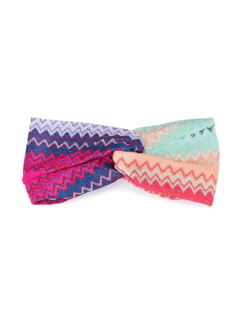 Missoni Haarband met zigzag-patroon en geknoopt detail - Roze