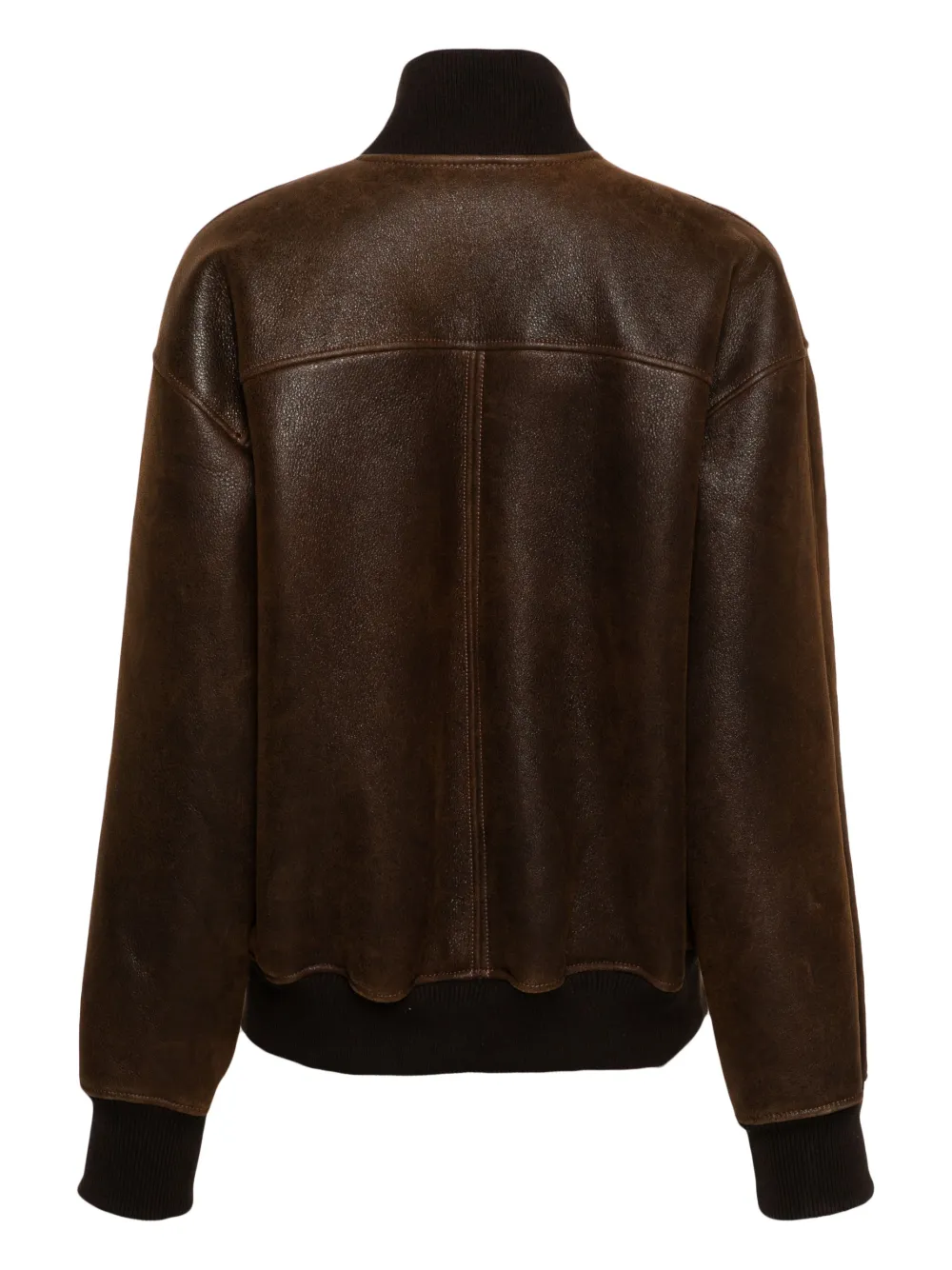 Shop Manokhi Mina Shearling Bomber Jacket In Braun