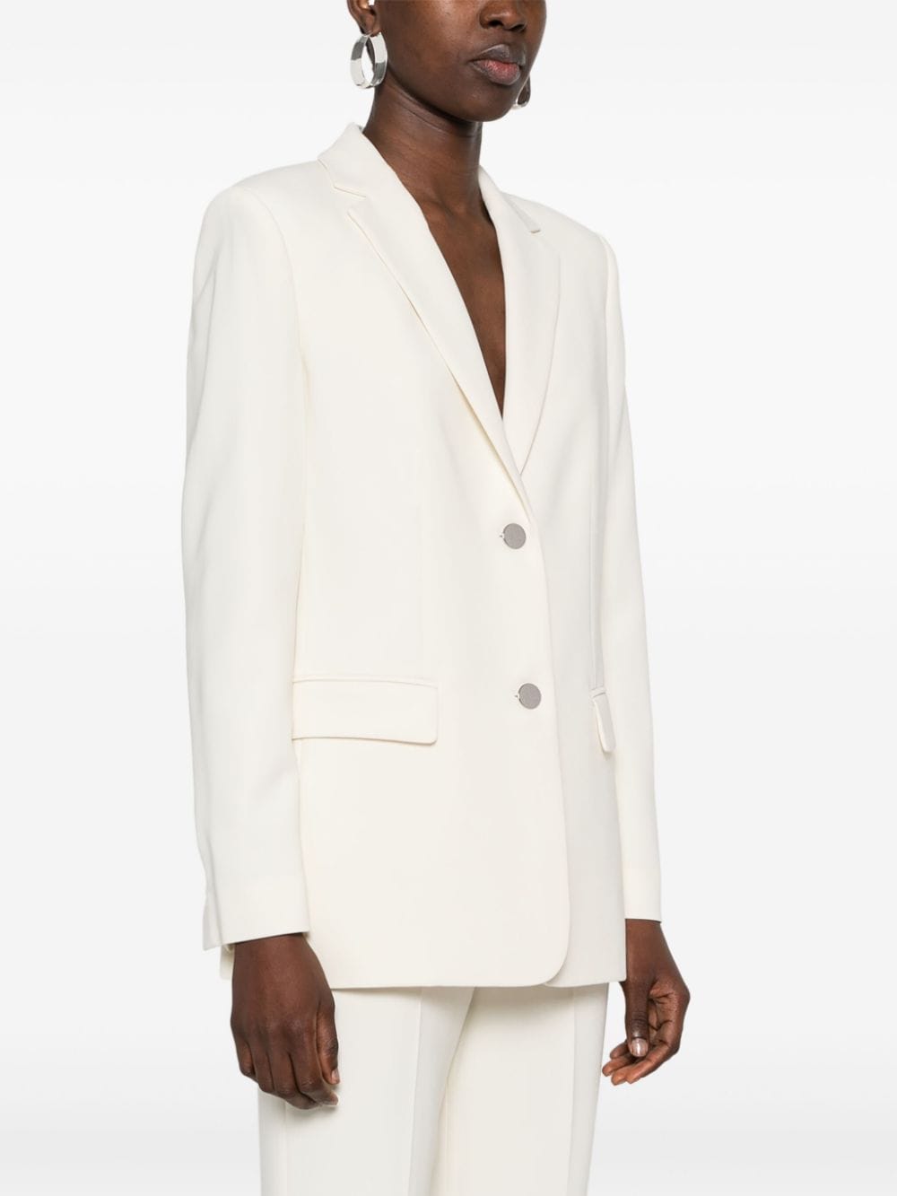 Shop Theory Single-breasted Blazer In Neutrals