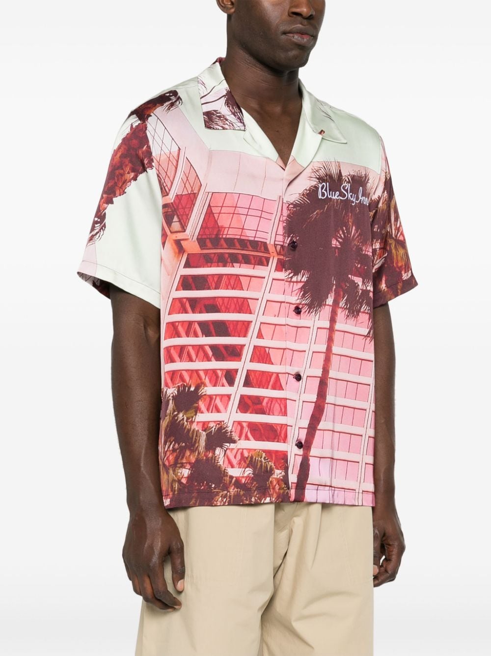 Shop Blue Sky Inn Condo Graphic-print Shirt In Pink
