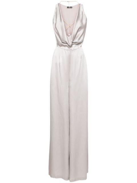 Elisabetta Franchi body-chain crepe jumpsuit