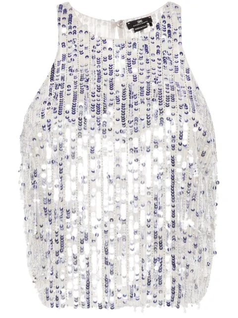 Elisabetta Franchi sequined tulle top