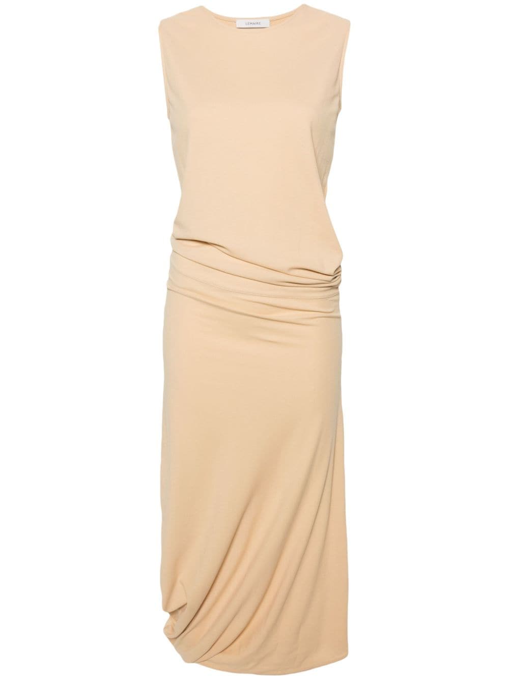 Shop Lemaire Twisted Jersey Maxi Dress In Nude