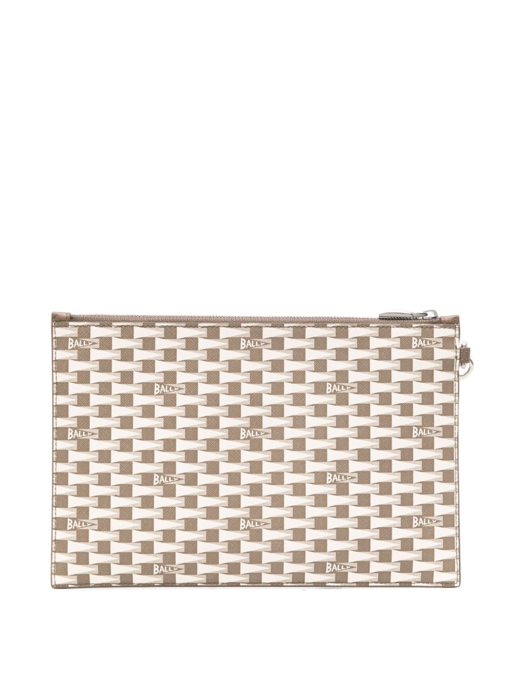 Bally Pennant-print leather pouch - Beige