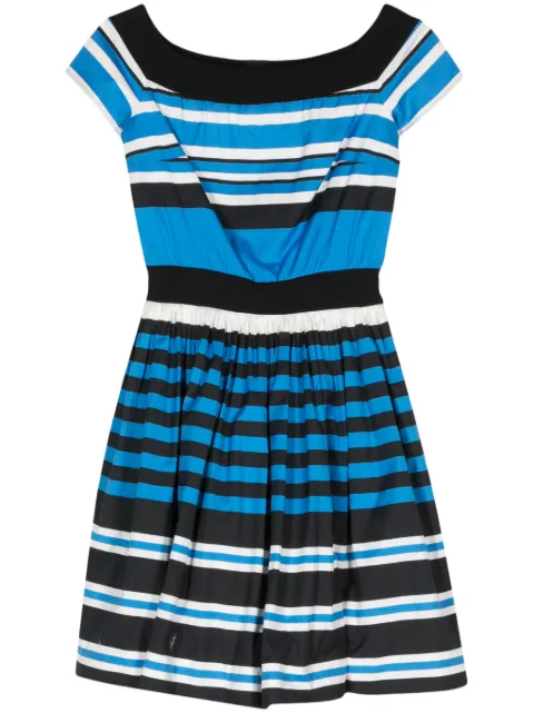 Prada Pre-Owned vestido corto acampanado con motivo de rayas 2000