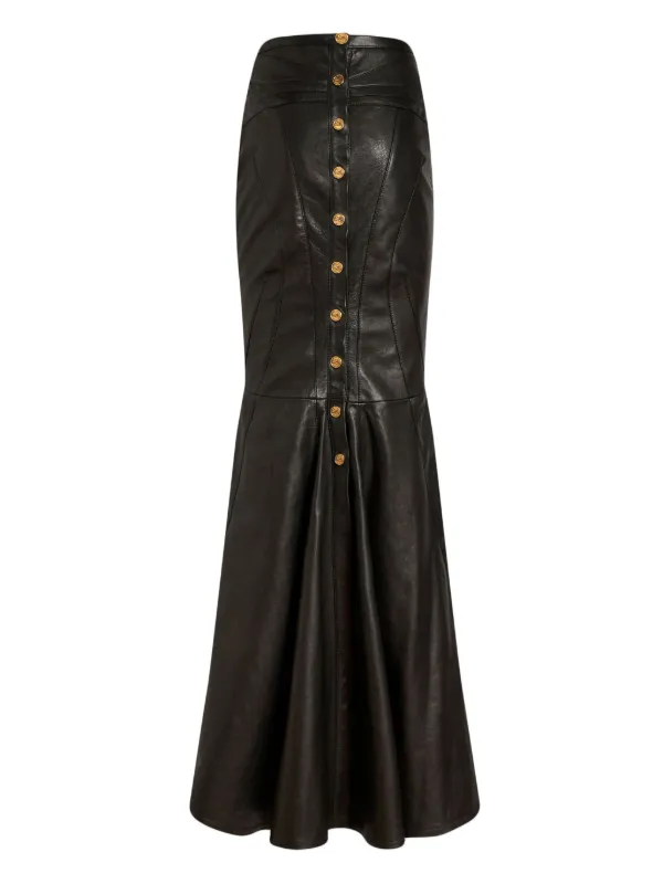 ETRO Mermaid Leather Maxi Skirt | Black | FARFETCH