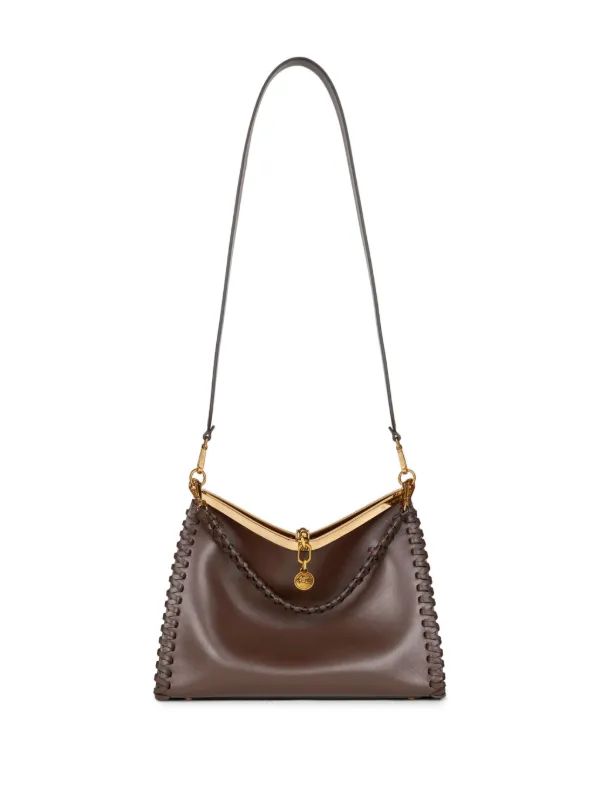 VIP【関税送料無料】希少 ETRO BROWN LEATHER SHOULDER BAG ETRO Medium Vela Leather Shoulder Bag | Brown | FARFETCH