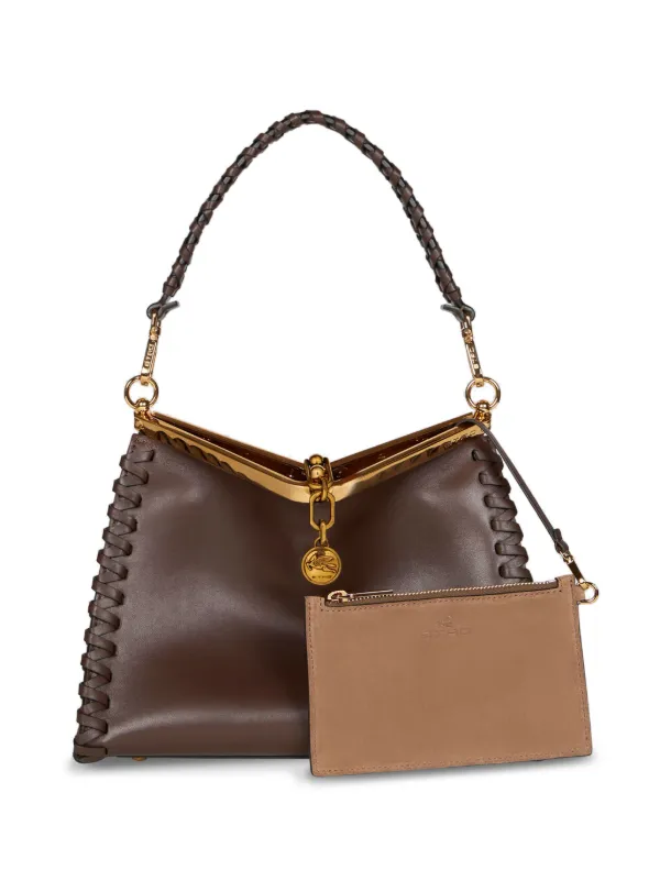 ETRO Medium Vela Leather Shoulder Bag | Brown | FARFETCH