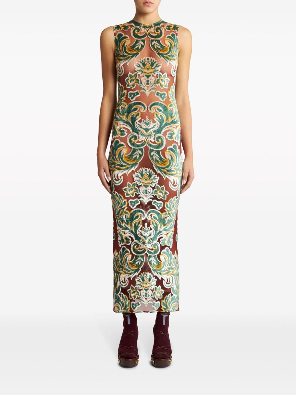 ETRO Midi-jurk met jacquard Groen