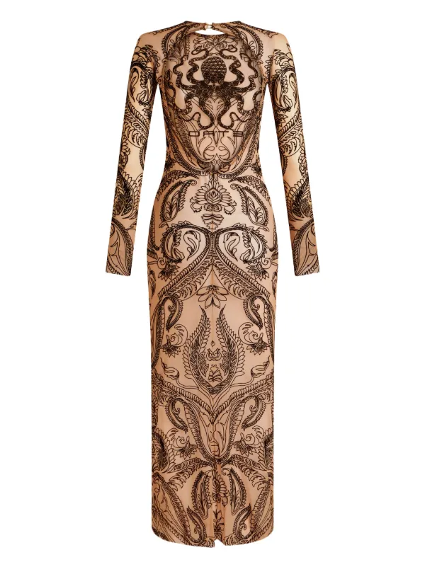 ワンピース ETRO FW22 DRESS WITH PAISLEY DESIGNS (13344_09270500) ETRO paisley-flocked Tulle Dress | Neutrals | FARFETCH