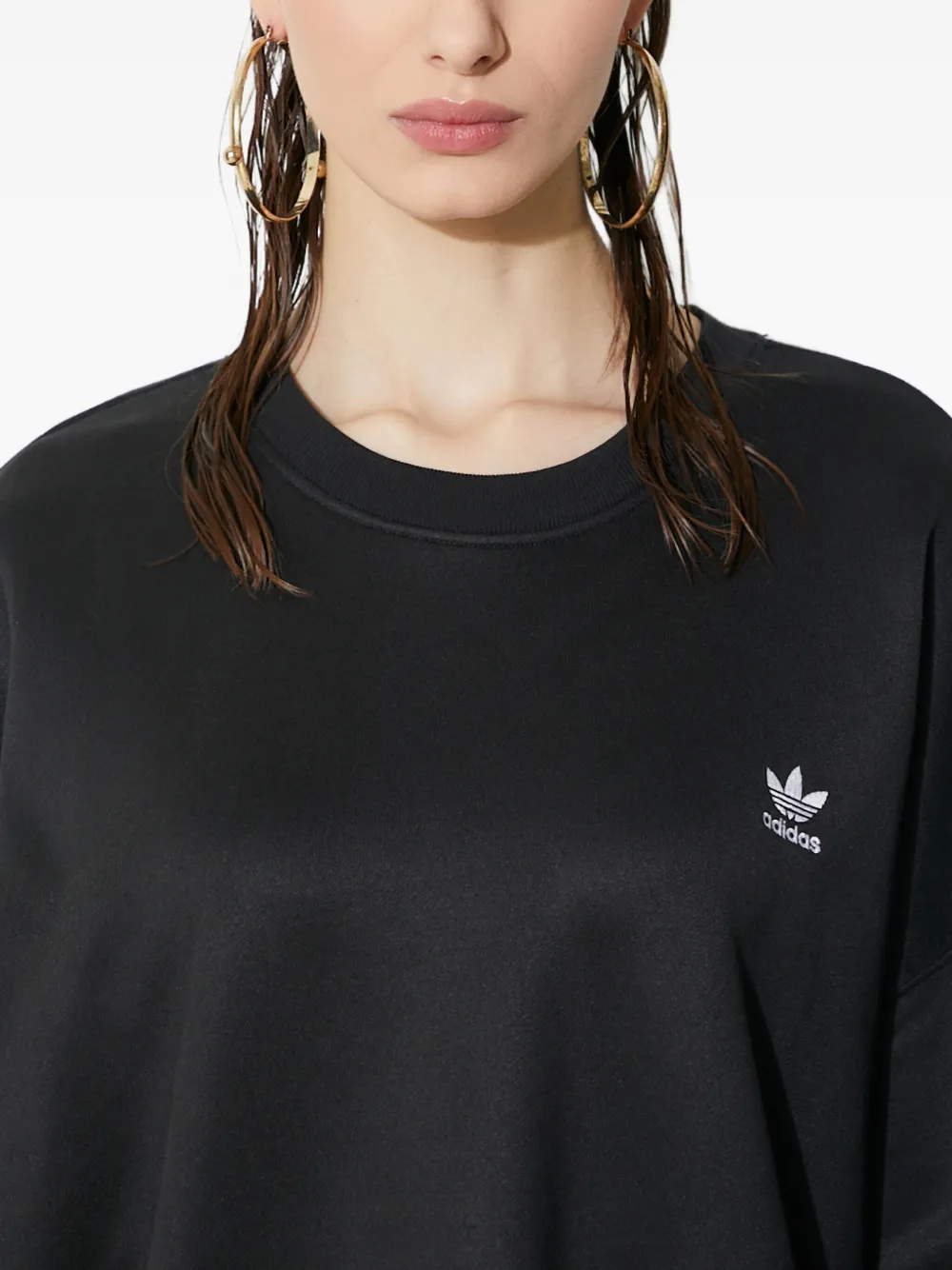 Adidas Originals Embroidered-logo Sweatshirt In Black