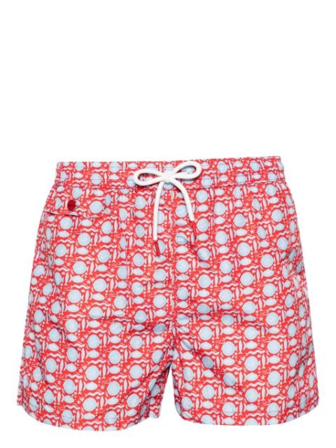 Kiton fish-print swim shorts