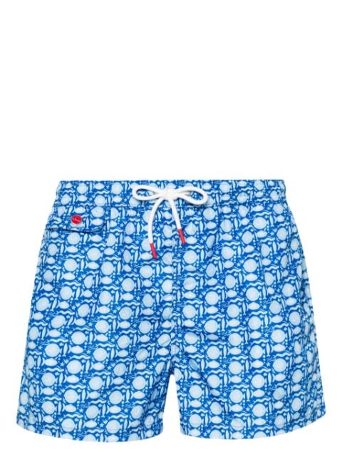 Kiton fish-print swim shorts