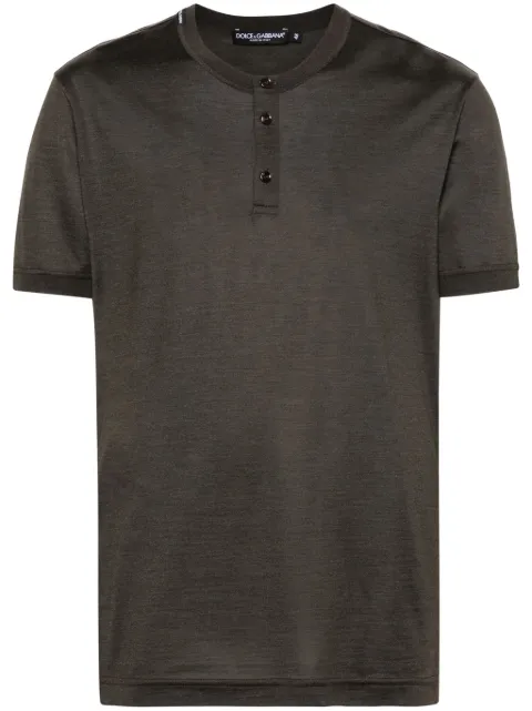 Dolce & Gabbana playera de seda de tejido fino de canalé