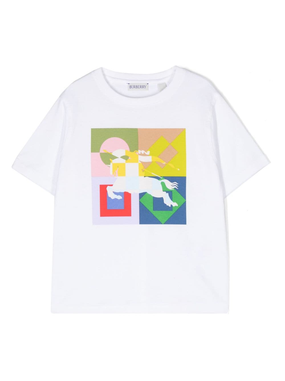 Burberry Kids Katoenen T-shirt met print Wit