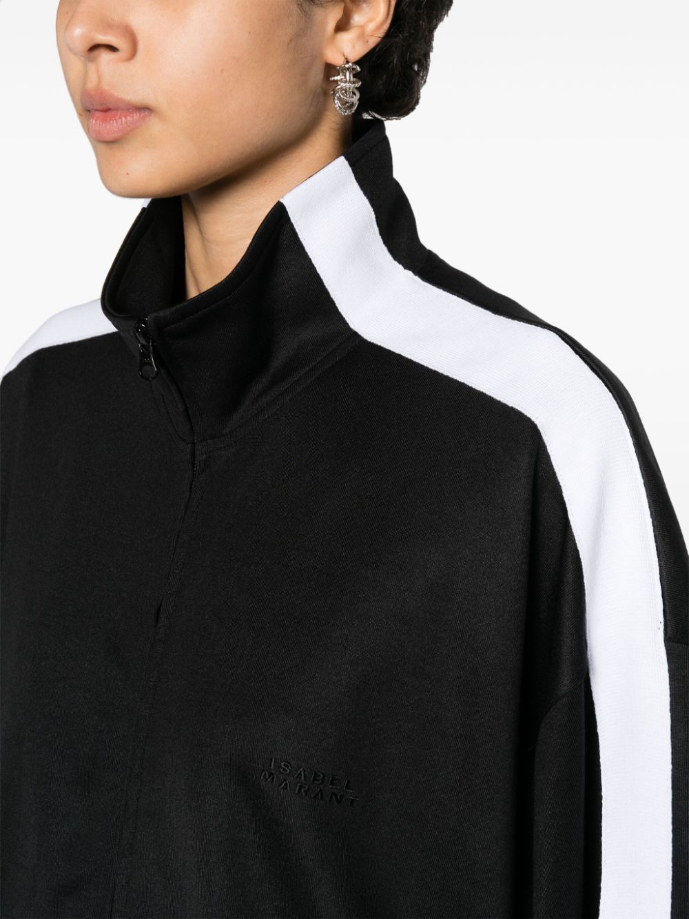 Shop Marant Etoile Rejane Jersey Oversized Jacket In Black