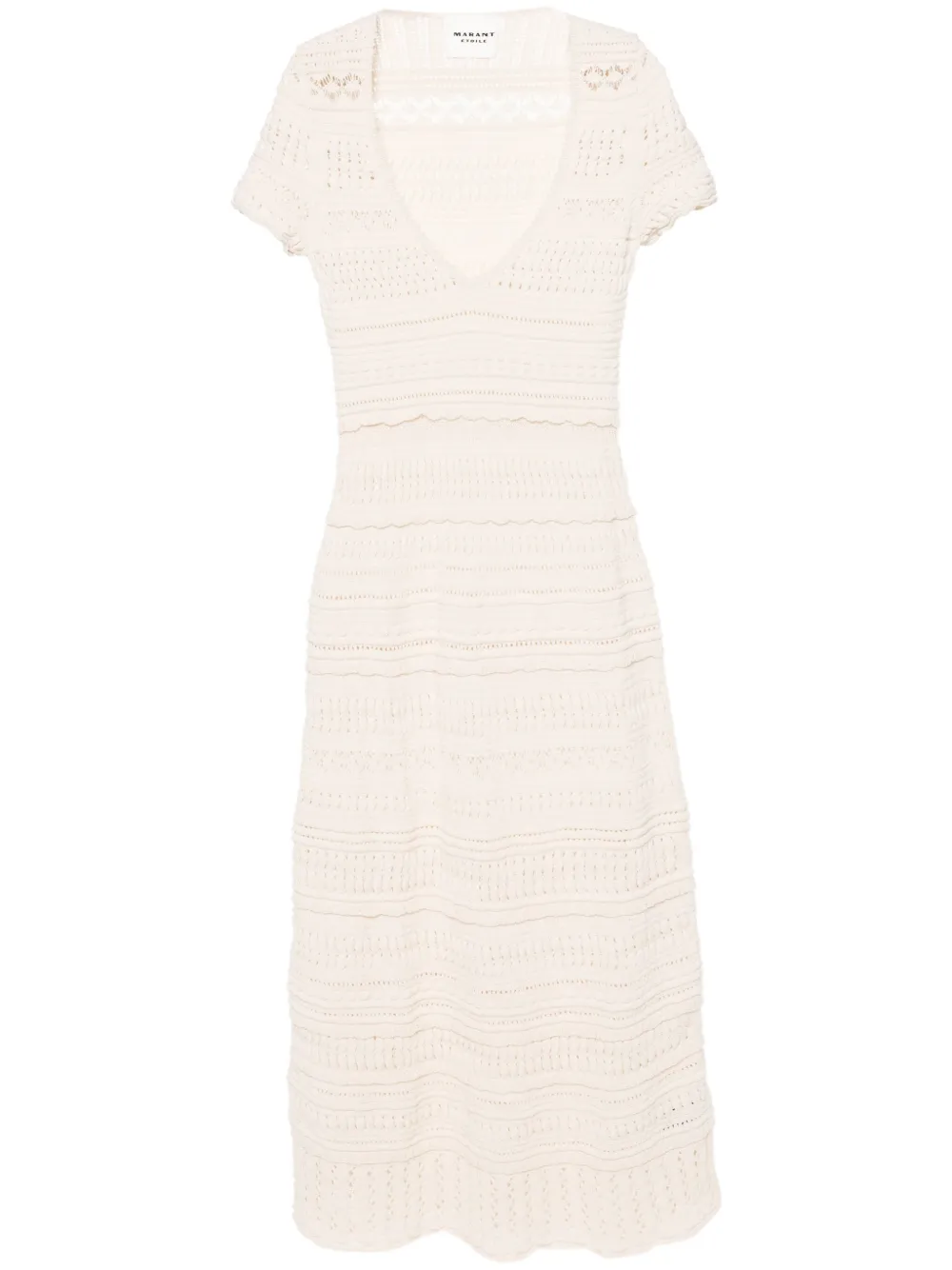 Shop Marant Etoile Jinny Crochet-knit Maxi Dress In Neutrals