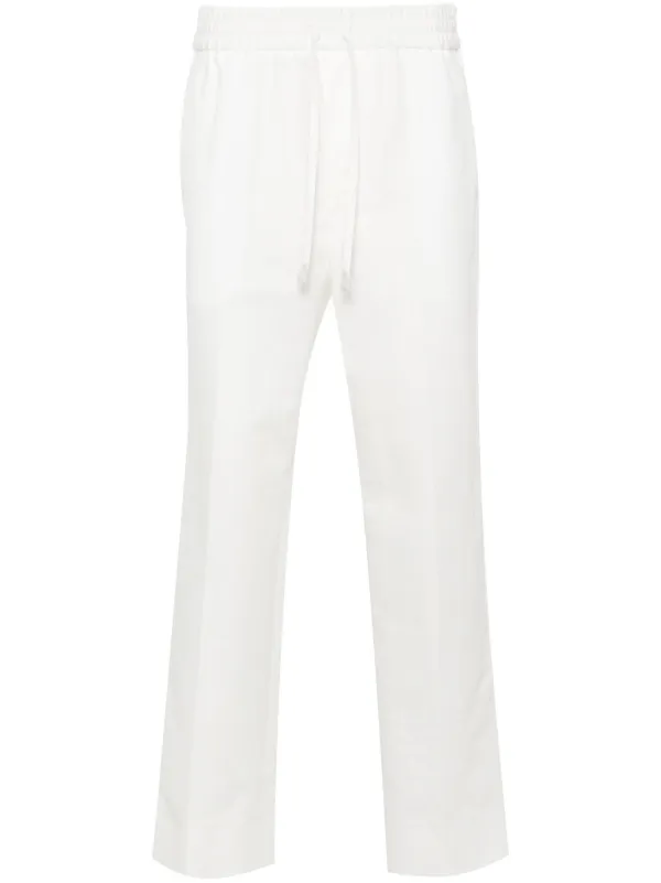 Brioni Chambray Straight Trousers in Neutrals