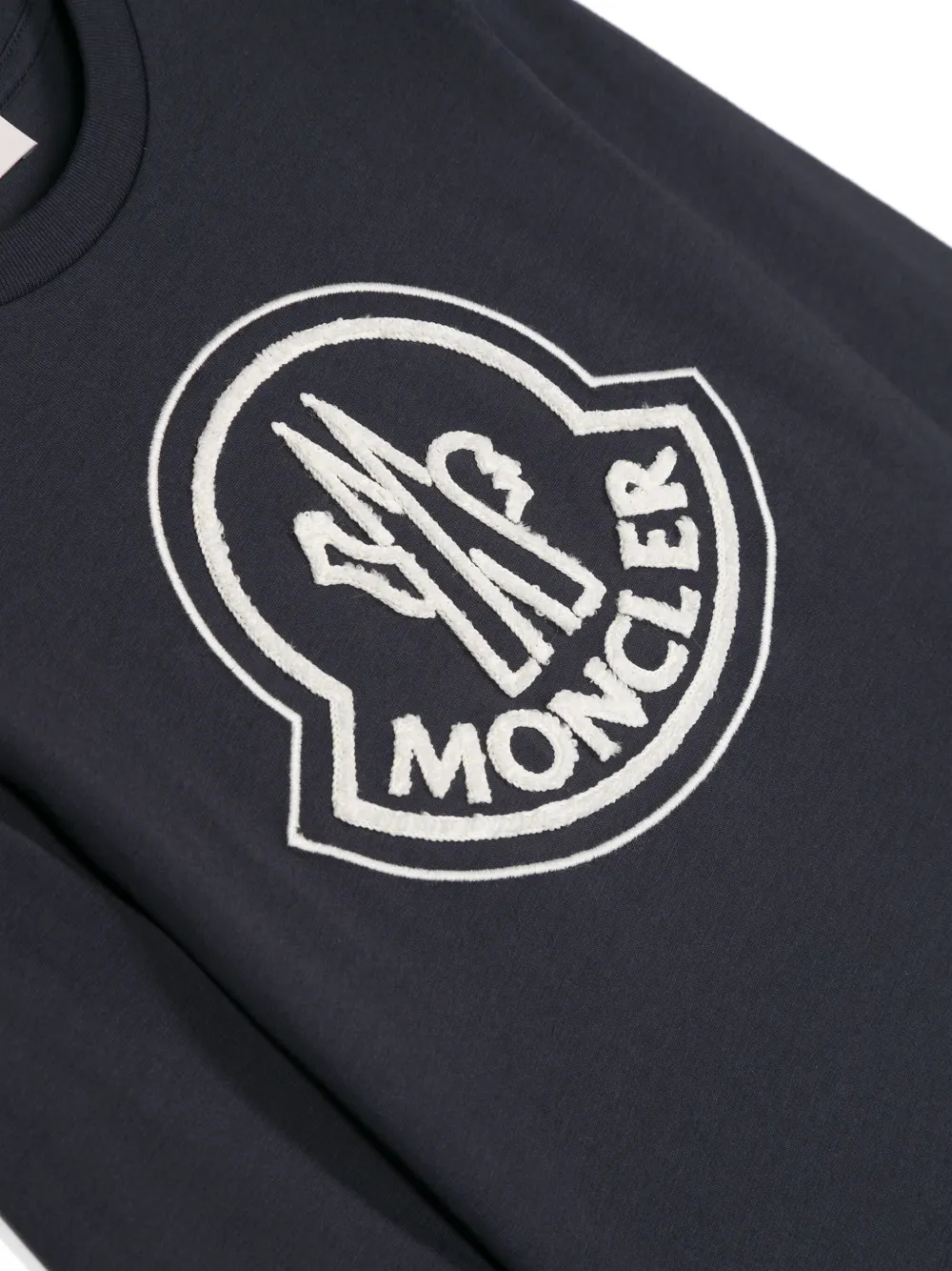 Moncler Enfant T-shirt met geborduurd logo Blauw