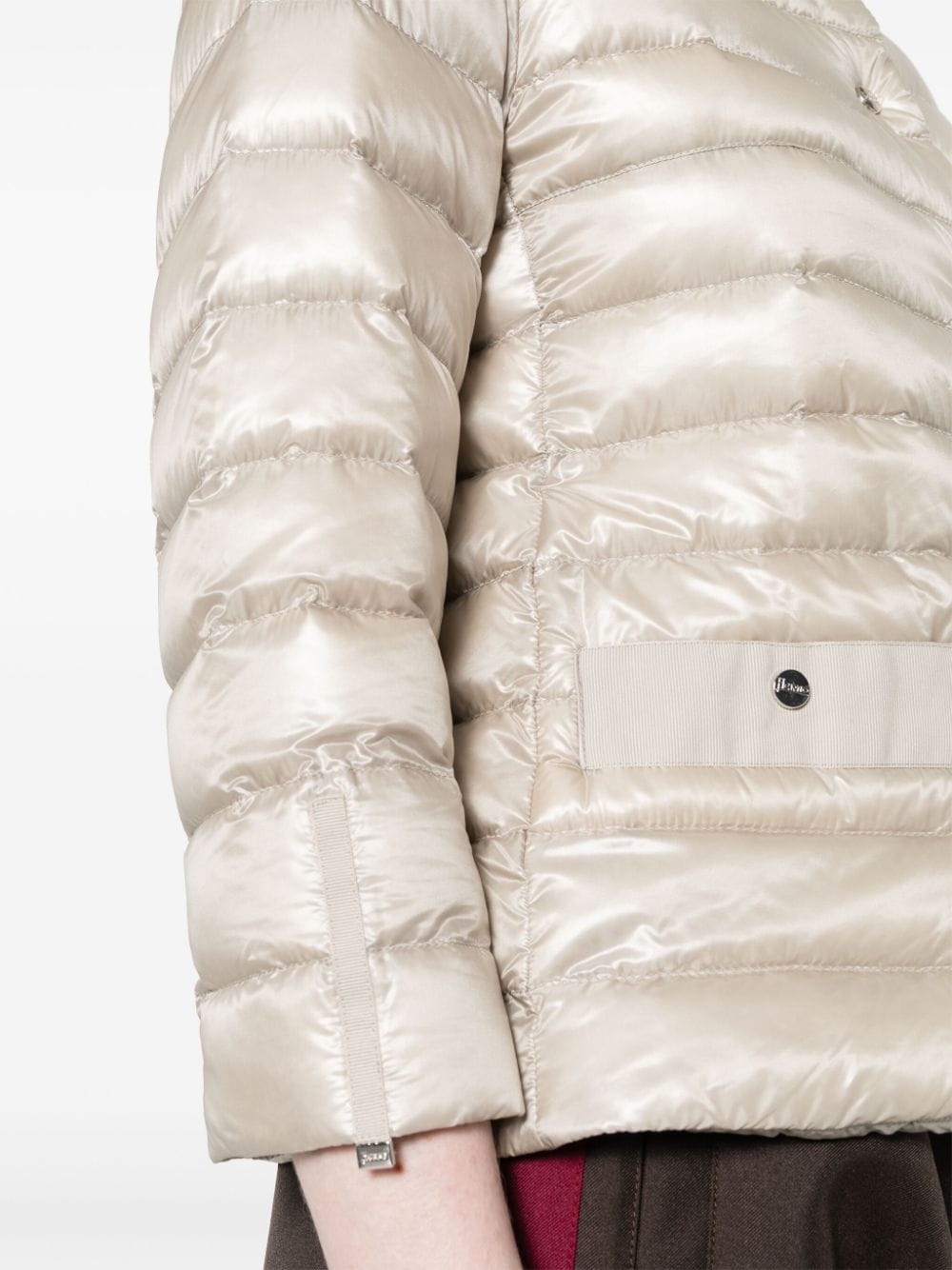 Shop Herno Padded Quilted Jacket In Neutrals