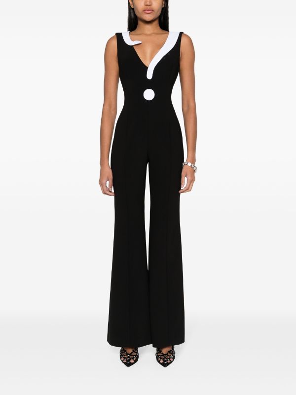 Moschino contrasting detail Jumpsuit Black FARFETCH HK