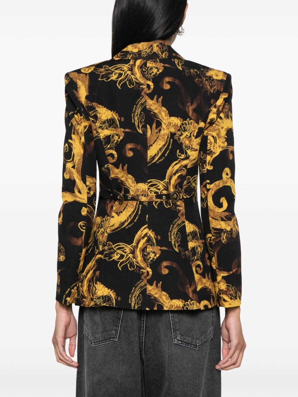 Versace Jeans Couture Blazer met barokprint Zwart