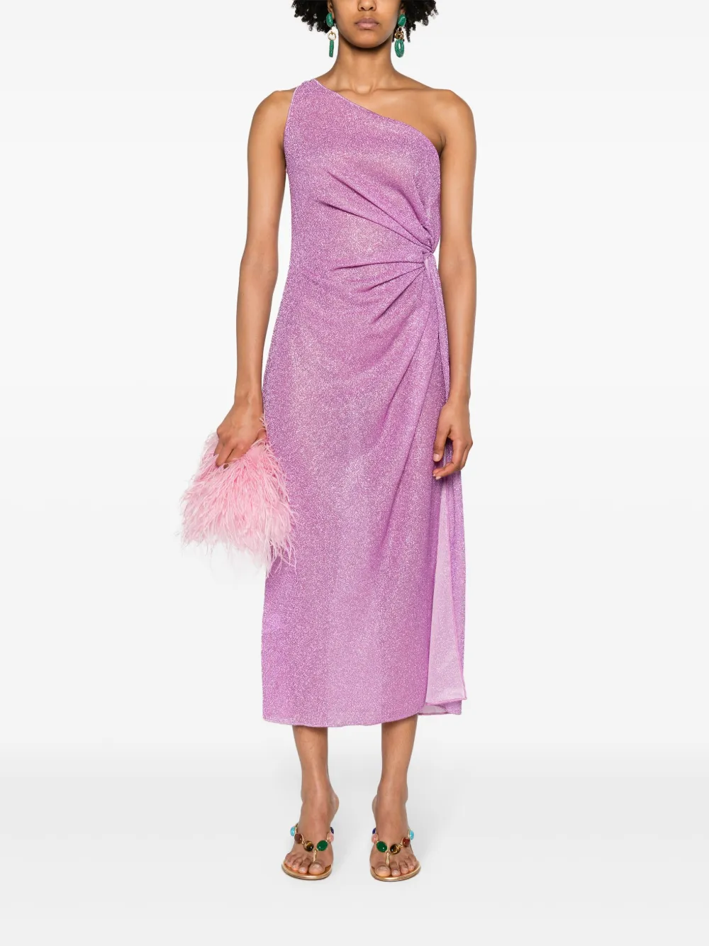 Oséree Lumière knot-detail maxi dress - Roze