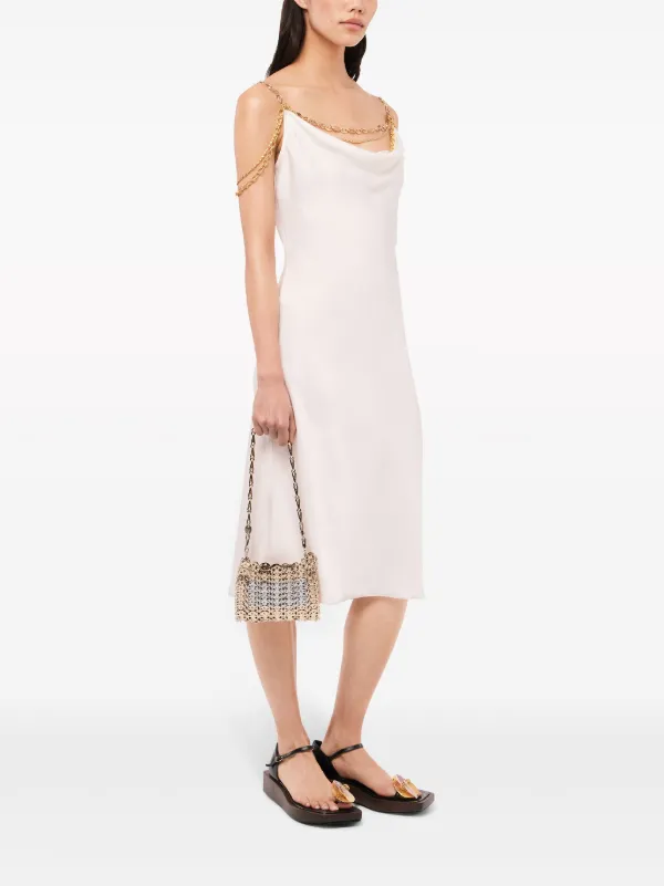 Rabanne chain-straps Silk Midi Dress | White | FARFETCH