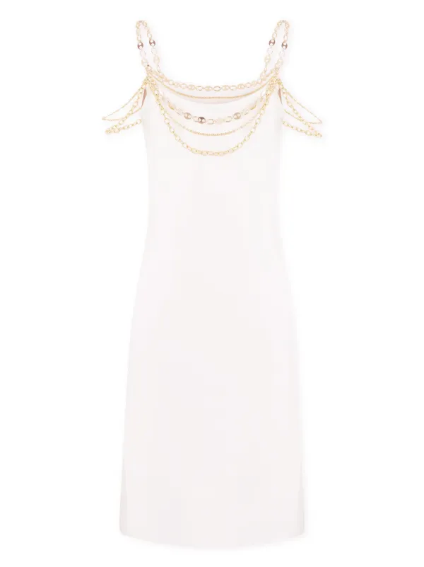ワンピース RABANNE Woman Dress White PCR0050C00559 P100 White Chain Minidress by Rabanne on Sale