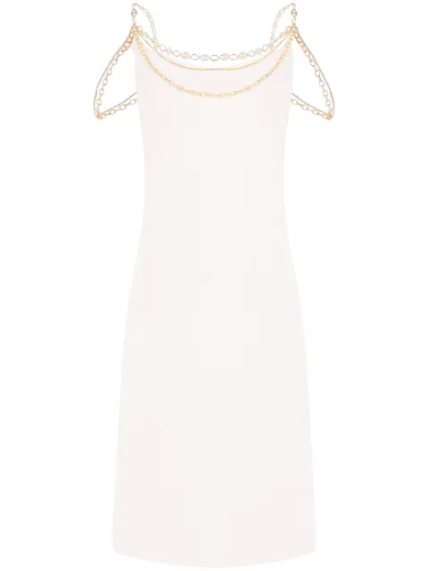 Rabanne vestido midi con tirantes de cadena