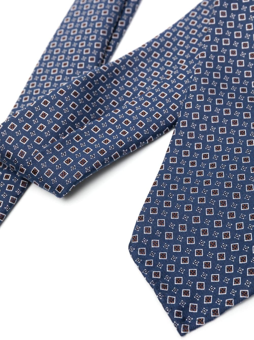 Shop Lardini Geometric-pattern Twill Tie In Blue