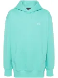 Y-3 logo-print jersey hoodie - Blue