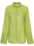 Oséree metallic-threading bell-sleeve shirt - Green